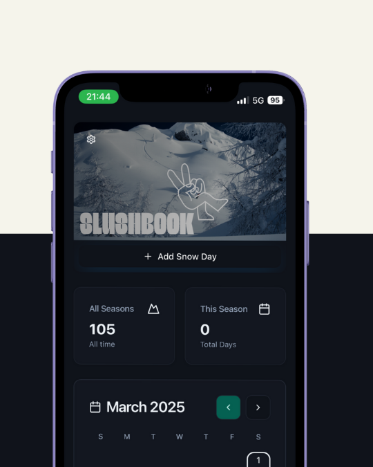Slushbook dark mode with session tracking